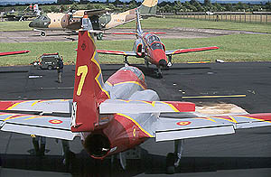 The Patrulla Aguila brought some colourful relief to Air Force grey