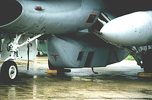 Recce pod on one of 23 Squadron's F-16s. Picture by Gavin Mills