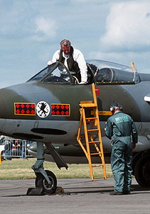 John Aldington in Peter Hellier's F6A XF516. Picture by John