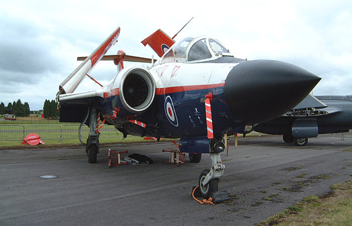 Delta Jets Buccaneer S.2B XW986 formed part of the static. It is hoped that this ex-RAE machine will soon be restored to taxiing status.