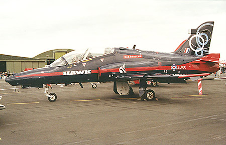 Highlight of the static - BAE Systems' re-sprayed Hawk ZJ100