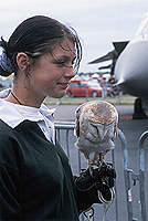 Jumanji the African owl was happy to sit back and watch planes take to the sky this weekend. Jumanji is from the Raptor Foundation bird of prey hospital based in Cambridgeshire