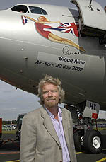 Sir Richard Branson and the new Airbus A340-600. Picture courtesy of Airbus