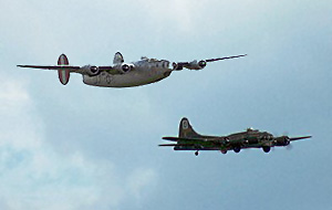 B-24 and B-17 in the air together
