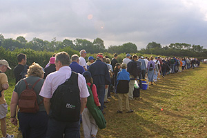 7:30 Sunday morning in the Green car park - just 800 yards to go... 