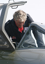 Brian Grant checks out the Meteor's cockpit