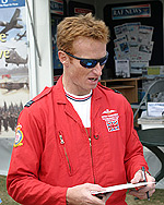 Anthony Parkinson: Red 8. Final year for local pilot, signing autographs