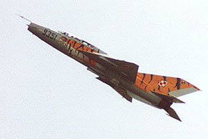 Tiger-striped MiG-21UM