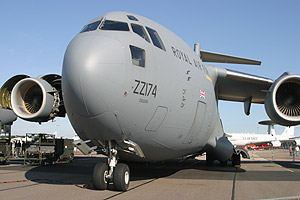 The C-17 dominated the entrance to the Alpha static park